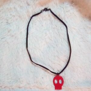 Red Skull Pendant Necklace